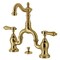 Kingston Brass Bridge Bathroom Faucet with Brass Pop-Up, Brushed Brass KS7977BAL - alternate 1